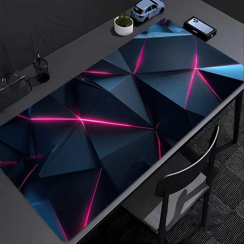 Pink Black Geometric Rhombus Mouse Pad Modern Non-slip Mat Large Gamer Cabinet Keyboard Deskmat Gaming Accessories Mousepad XXL