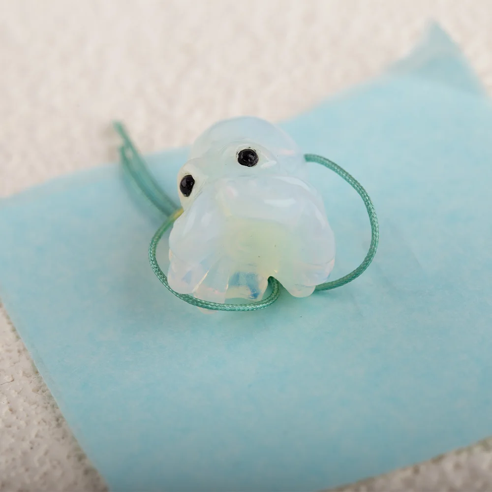 Natural gemstone Artificial Opal Octopus hand carved pendant-DIY handmade jewelry 19×11mm，4.7g