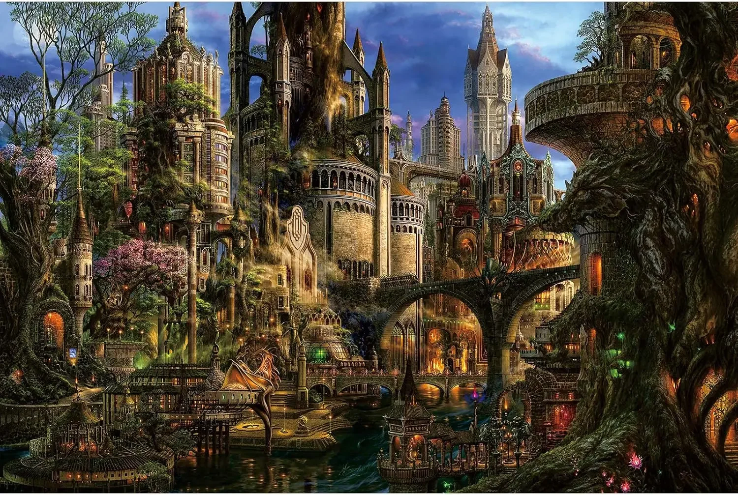 

120/300/500/1000 Piece City of Green Plants Wooden Jigsaw Puzzle for Adult Landscape Puzzle Game Educationa Toys Birthday Gifts