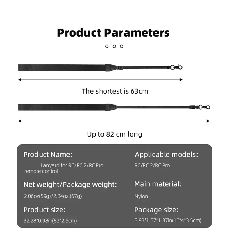 BRDRC 1 ชิ้นสายคล้องคอรีโมทคอนโทรลสายรัดแขวนสําหรับ RC/RC 2/RC Pro สําหรับ DJI Controller อุปกรณ์เสริม