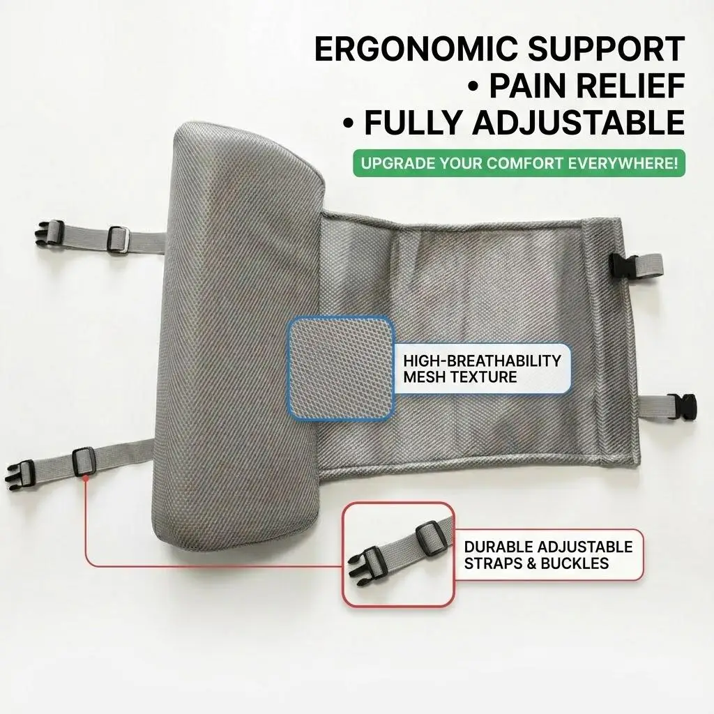 Ergonomisches Bürostuhl-Beinstützkissen, Verstellbare Schreibtisch-Sitzverlängerung, Druckentlastung für Langes Sitzen