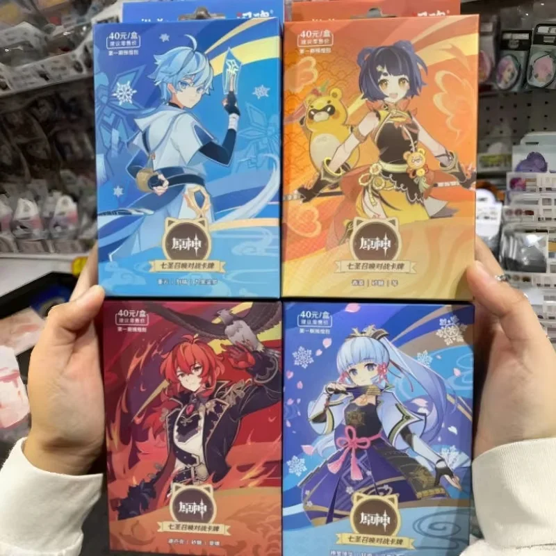 

New Genuine Genshin Impact Card Kamisato Ayaka Anime Character Peripheral Seven Holy Summons Battle Cards Festvial Gifts