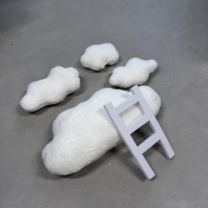 5Pcs Newborn Photography Props Set White Cloud Mini Ladder Baby Posing Furniture Studio Photo Shoot Background Props view 5