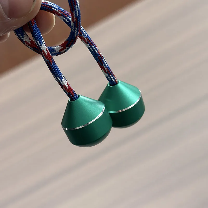 Outdoor Portable EDC Aluminum Alloy Material Two Beads One Rope Finger Yo Yo Creative Stress Toys