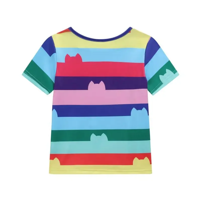 قوس en-ciel rayé الباليه توتو jupe تي شيرت كيس فرقة ملء أنيمي dessin أنيمي ميغنون مايلي رداء هاوتس كوستو