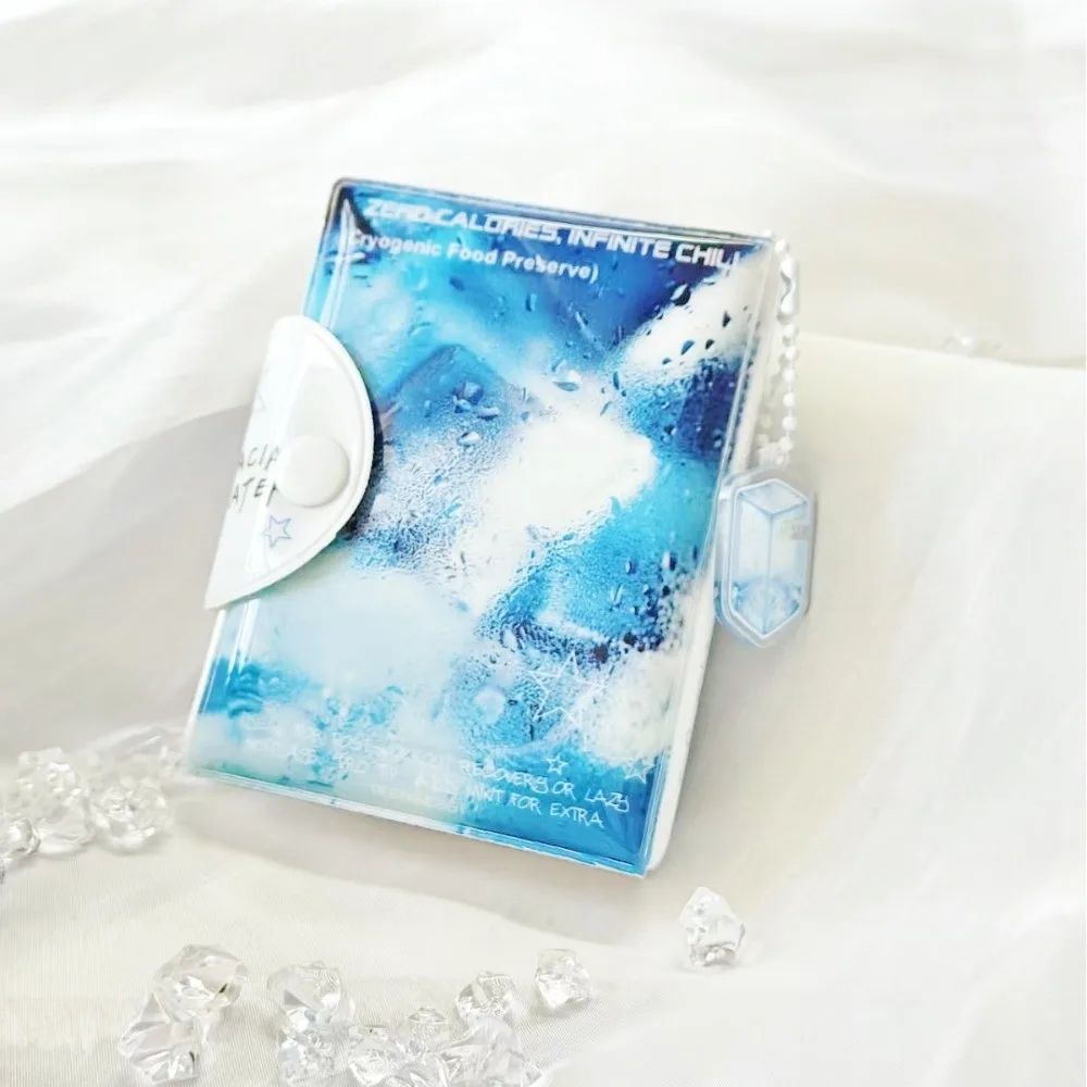 

Модный альбом для карт Blue Ice Rain, 3-дюймовый мини-карточка с изображением идола из ПВХ с 16 внутренними страницами, переплет для фотокарт
