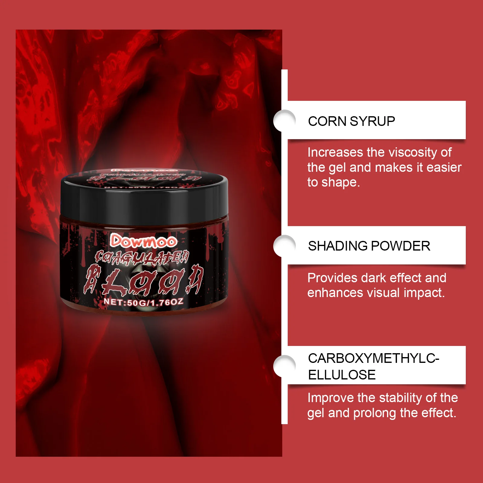 Dowmoo Halloween Makeup Kit Special Effects Makeup Set with Scary Face Paint Fake Blood Complete Costume Party Makeup Kit