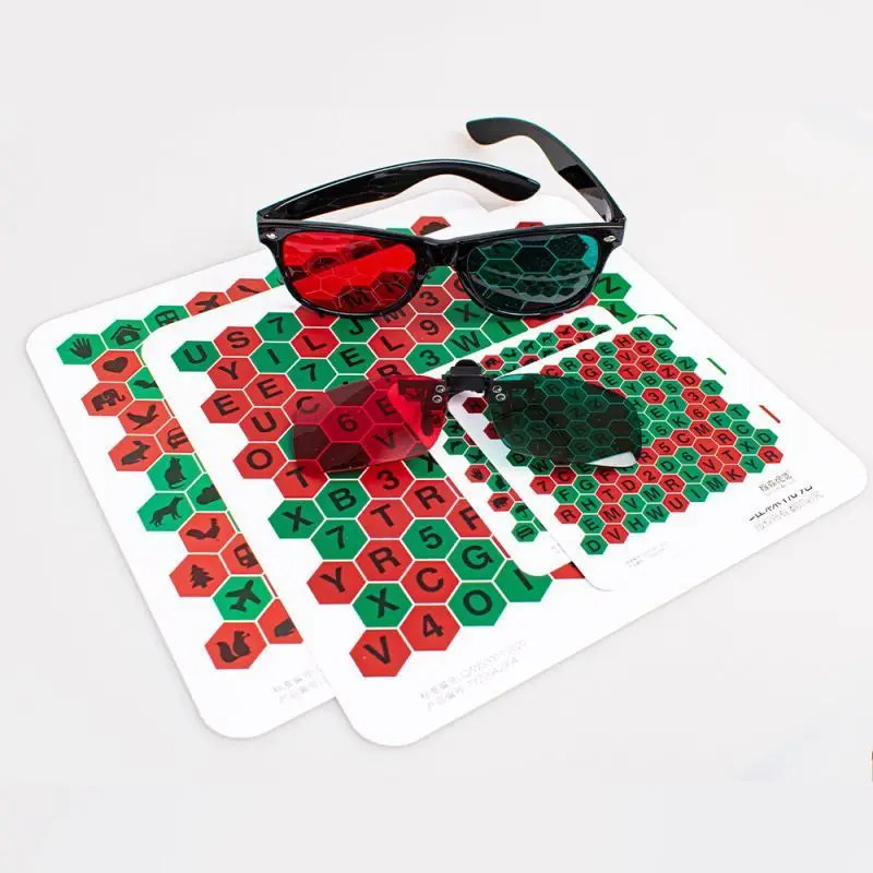

Inhibition Card Children Amblyopia Training Card Red Green Glasses Waterproof Inhibition Training VT Training Diagram Card