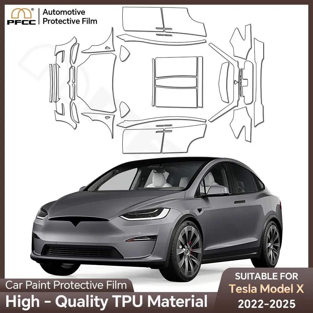 

TPU Car Bumper Paint Protection Film for Tesla Model X 2022 2023 2024 2025 Pre Scratch Resistant Clear Bra PPF Decal Kit Sticker