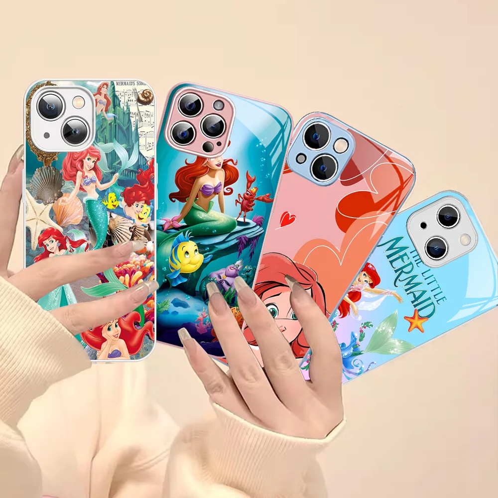 C-Cartoon P-Princess Phone Case Tempered Glass For Iphone 14 13 12 11 Pro Mini XS MAX 14Plus X XS XR Fundas