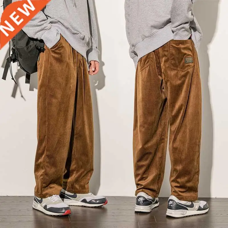 pantalon-en-velours-cotele-pour-hommes-decontracte-ample-droit-printemps-automne-confortable-respirant-a-la-mode-accessoires-vestimentaires-pour-hommes