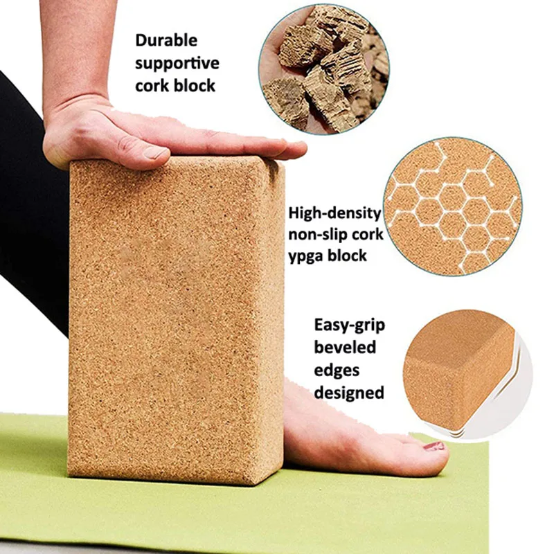 2pcs/Set Natural Cork Yoga Blocks 9