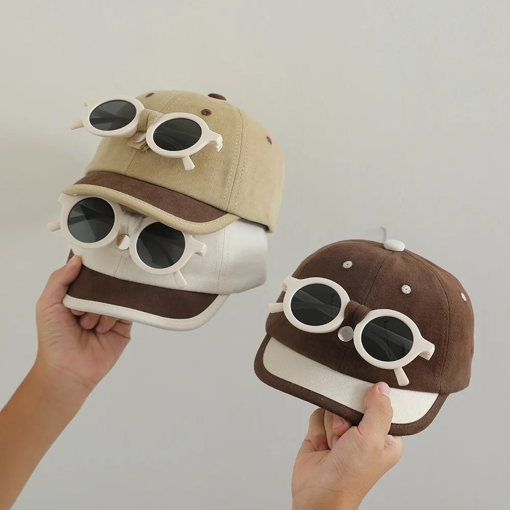 

New Detachable Children's Sunglasses Hat Breathable Adjustable Baby Hat Casual Baseball Cap Summer Spring