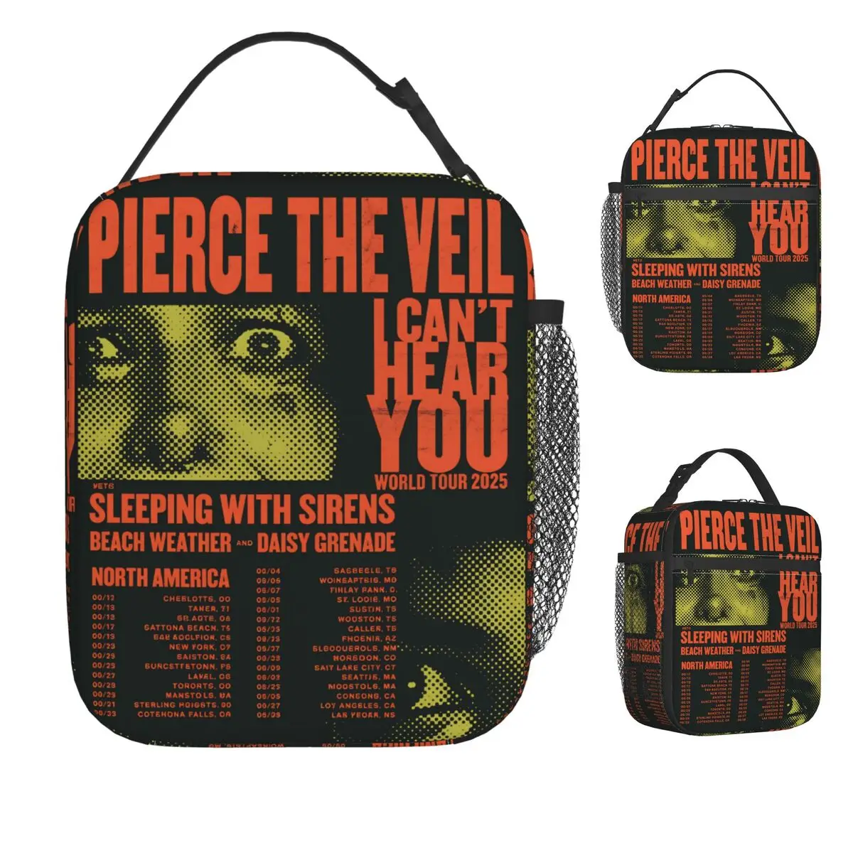 

Pierce The Veils Rock Music Lunch Bag Portable Lunch Box Office Graphic Cooler Bag Aesthetic Oxford Thermal Tote Handbags