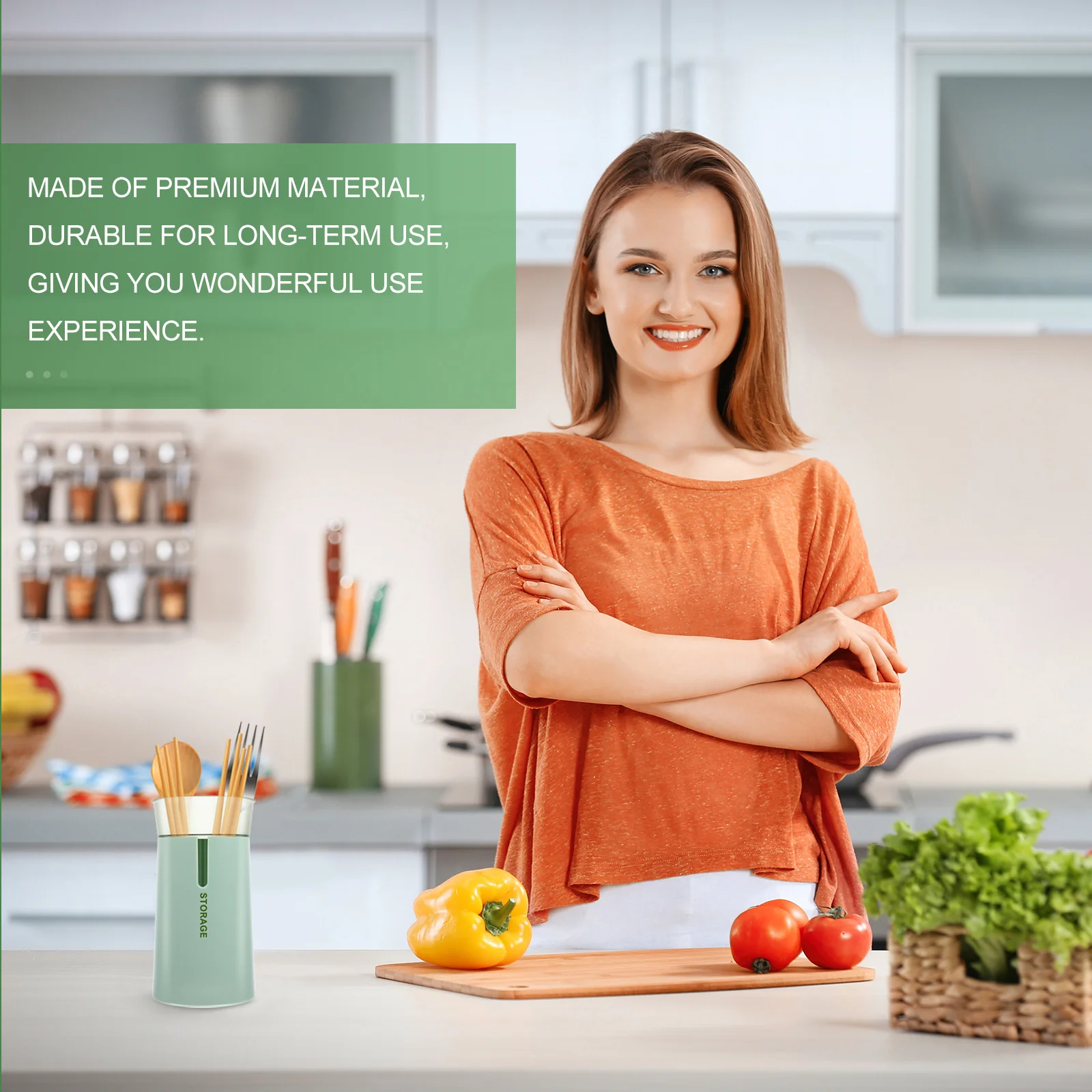 

Двухслойная канистра для палочек для еды, пластиковый контейнер для хранения кухонной посуды, дренажный дизайн, настольный органайзер для дома