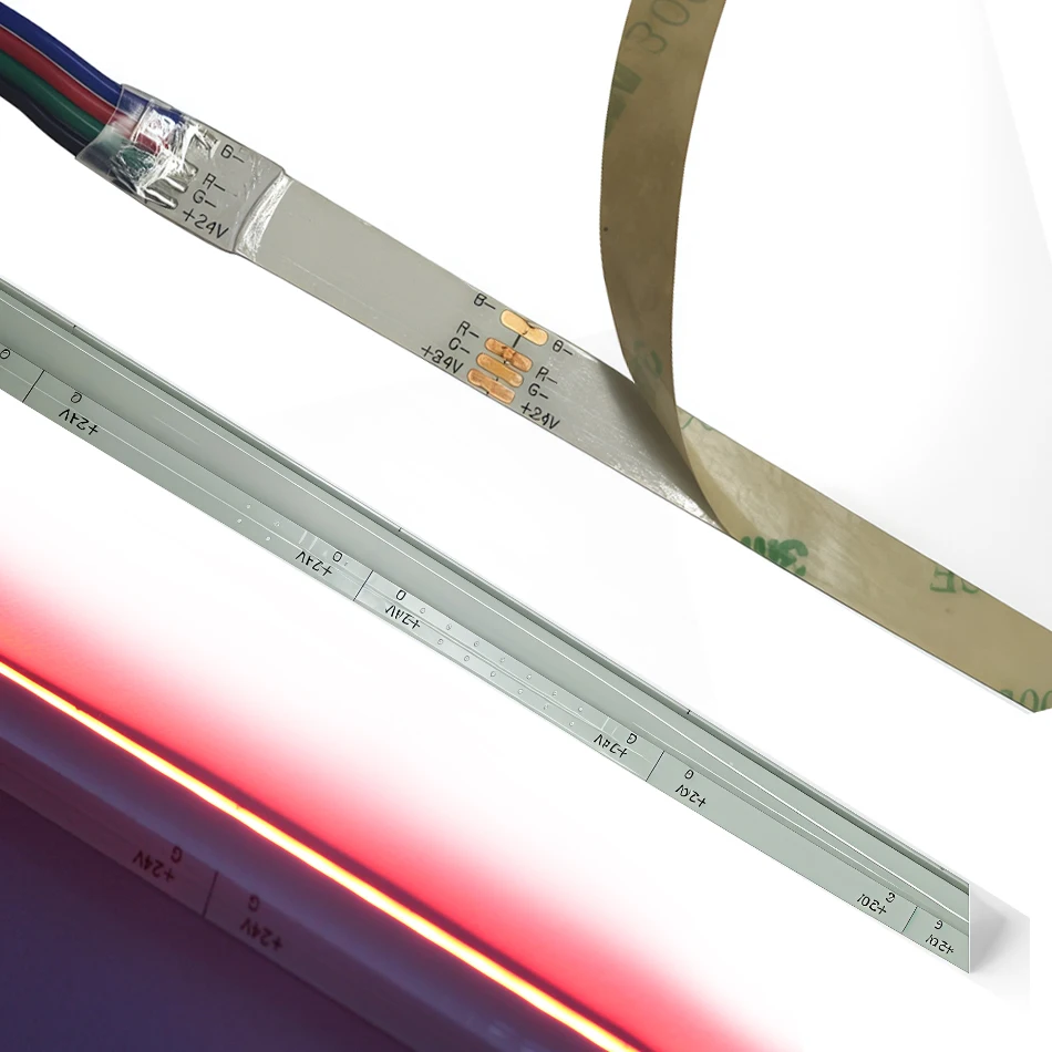 5M 24V RGB  Side-emitting COB LED light Strip 630LEDs/m High Density RGB Colorful COB Light For Home Room Lighting TV Backlight