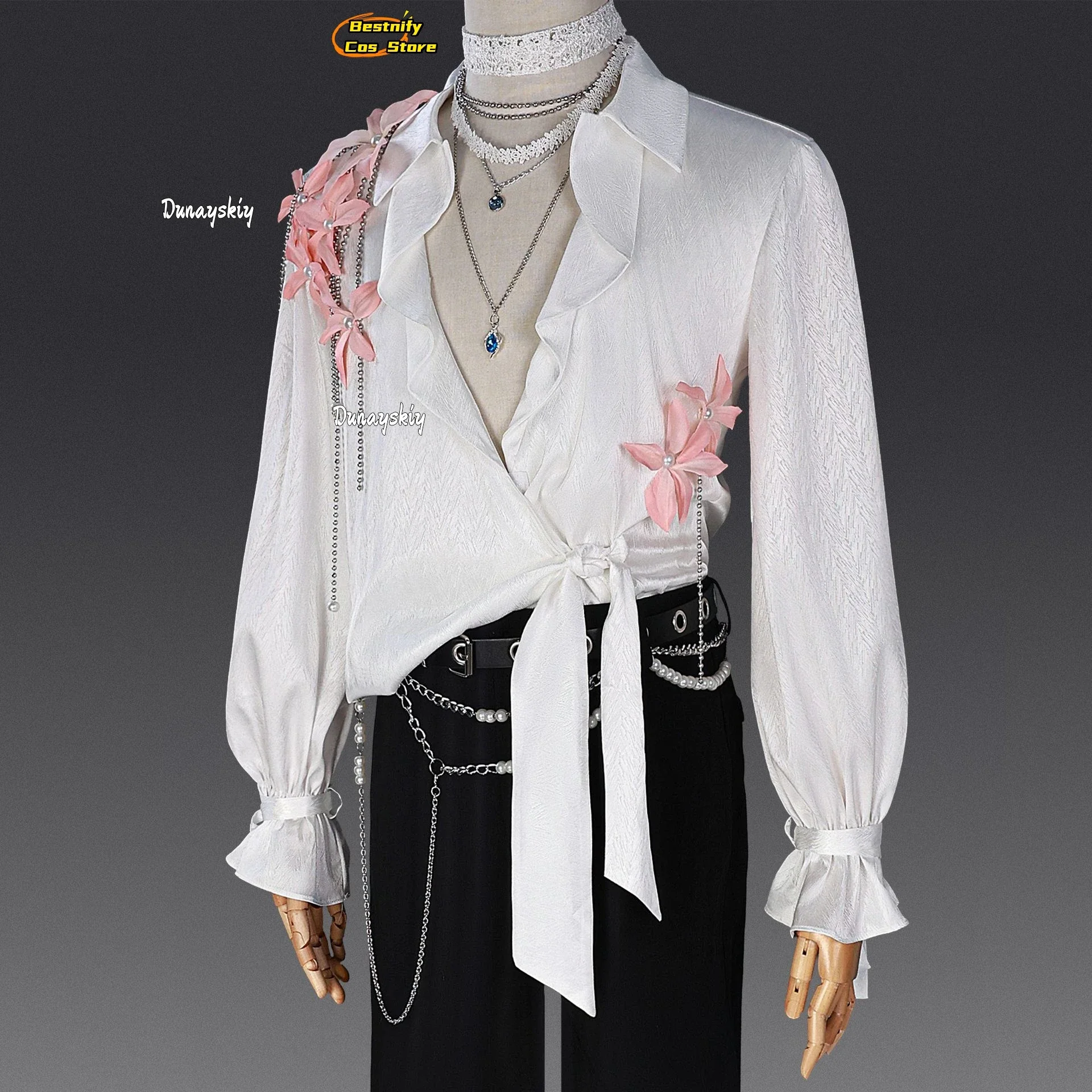 CosplayGame Love and Deepspace Zayne/Xavier/Zayne/Sylus Cosplay Costume Flower Shirt Unisex Outfit Anime Party Role-play Loose T