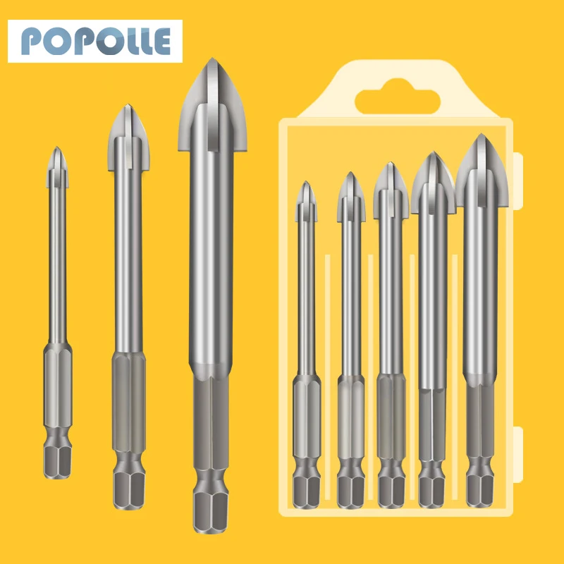 

3-16mm Multi-function Triangular Drill Bit Set Glass Ceramic Vitrified Brick Tile Wall Plastic Hole Opener Wood Punch Drill