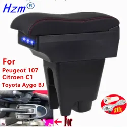 For Peugeot 107 Armrest For Citroen C1 Toyota Etios Aygo BJ Armrest Box Store Box Dedicated Retrofit Parts Car Accessories 