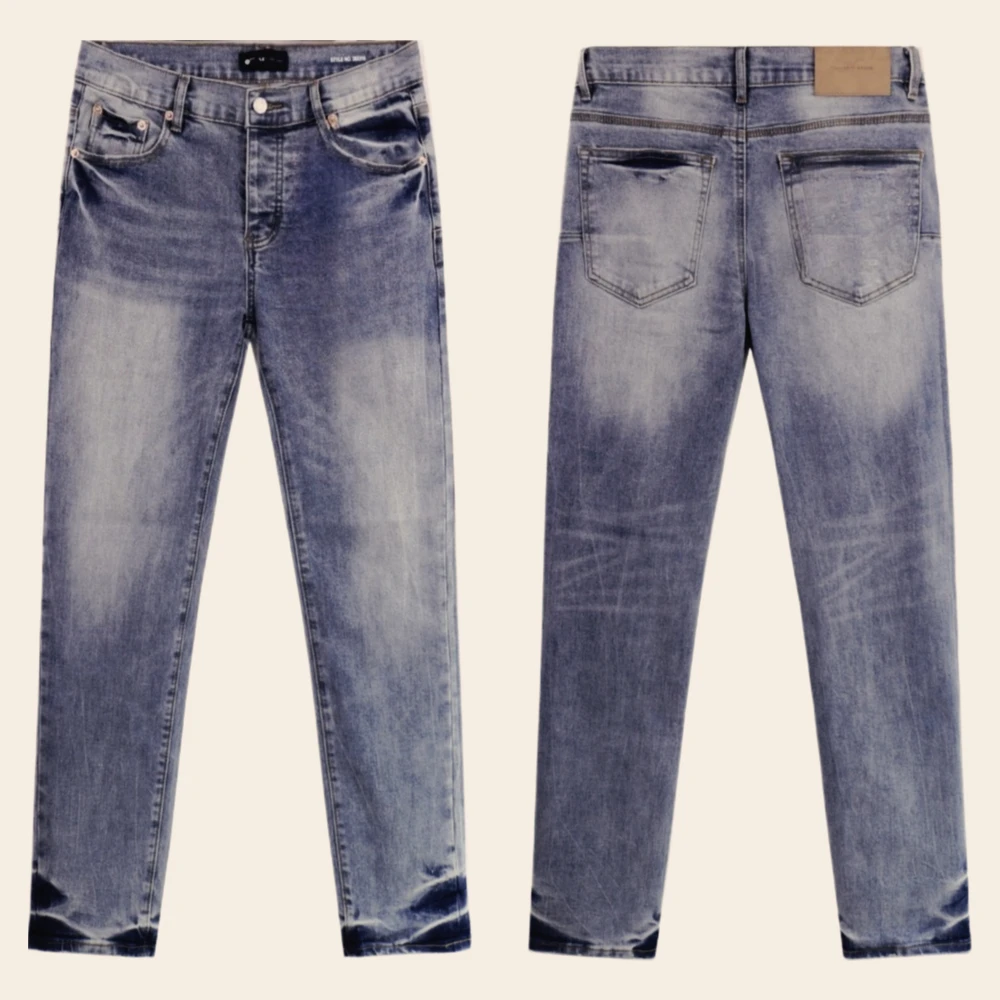 새로운 버전의 옛날 하이 스트리트 워싱 컷 캐주얼 스트레이트 슬림 레트로 남성 데님 바지