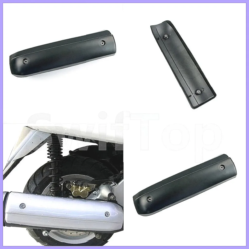 

Motorcycle Exhaust Pipe Cover Cowl Protector Black / Silver Fit For YAMAHA Majesty 250 YP250 Majesty250 YP 250 Accessories