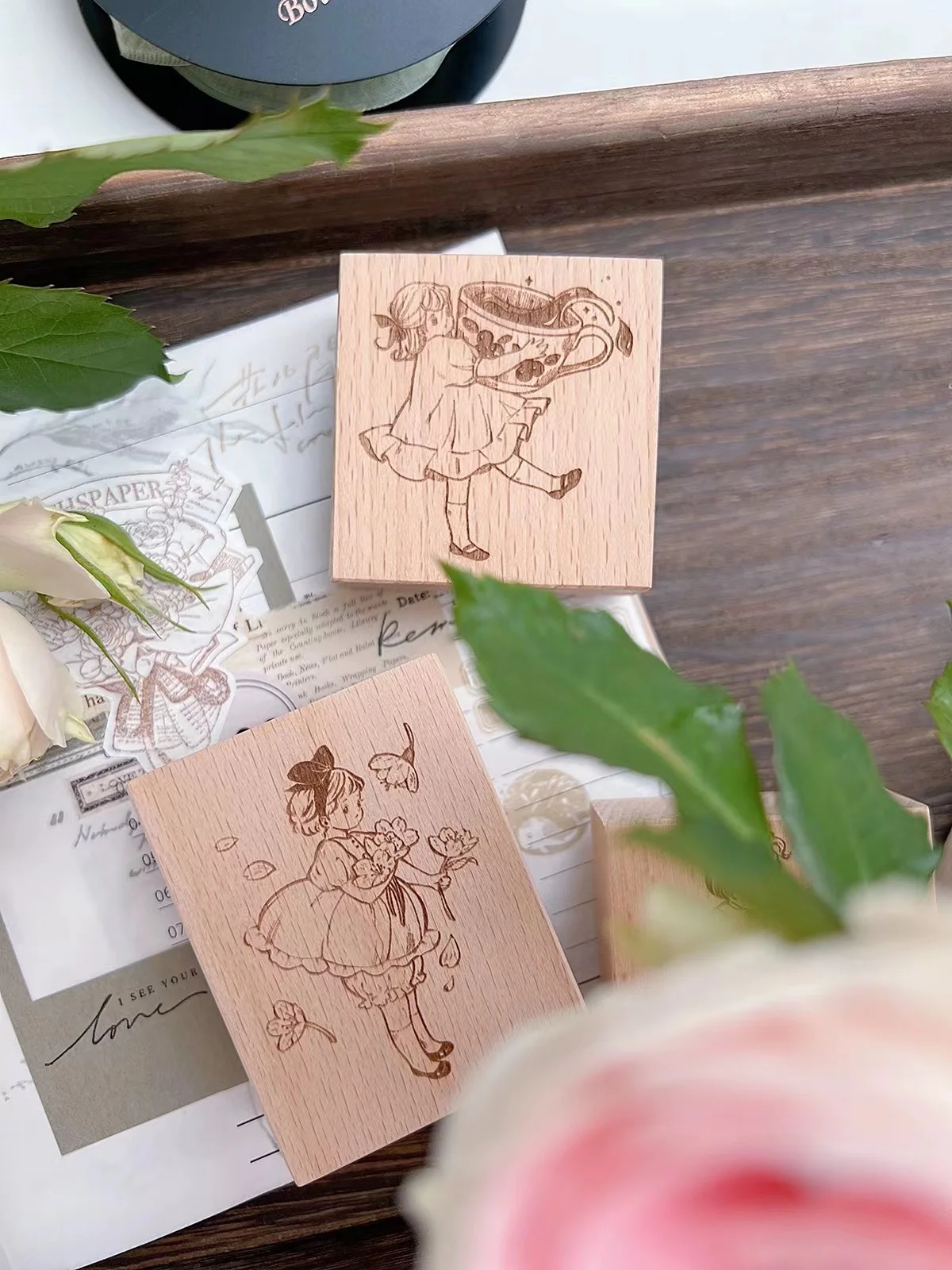 Vintage Girls And The Distance Wooden Rubber Stamp for DIY Scrapbooking Photo Album Card Making