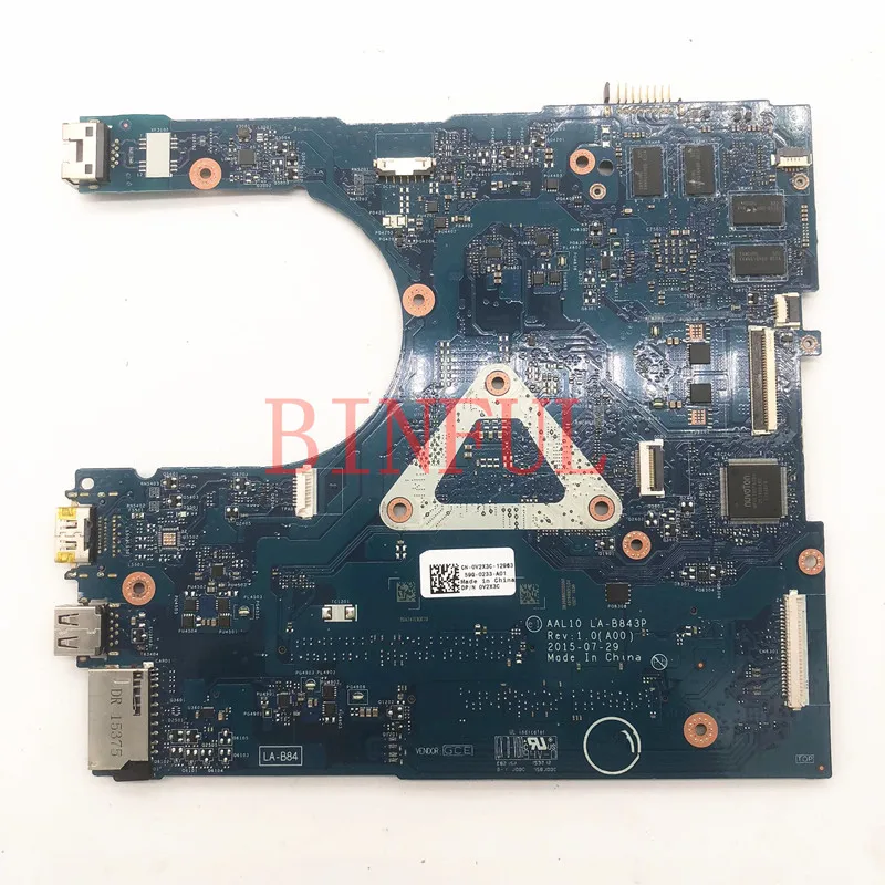 CN-0V2X3C 0V2X3C V2X3C For Dell Inspiron 5458 5558 5758 laptop Motherboard AAL10 LA-B843P With SR23W I7-5500U CPU 100% Tested OK