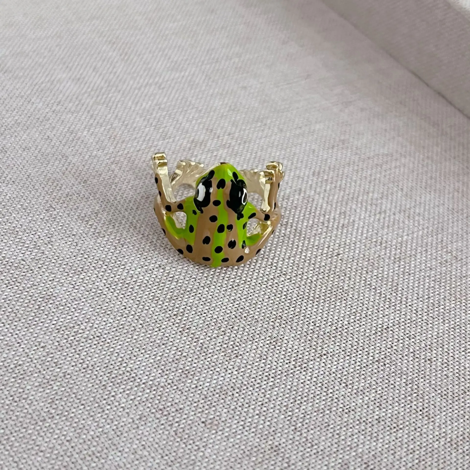 Cute Tree Frog Open Ring Personalized Frog Adjustable Jewelry Accessories Suitable for People of All Ages and Genders