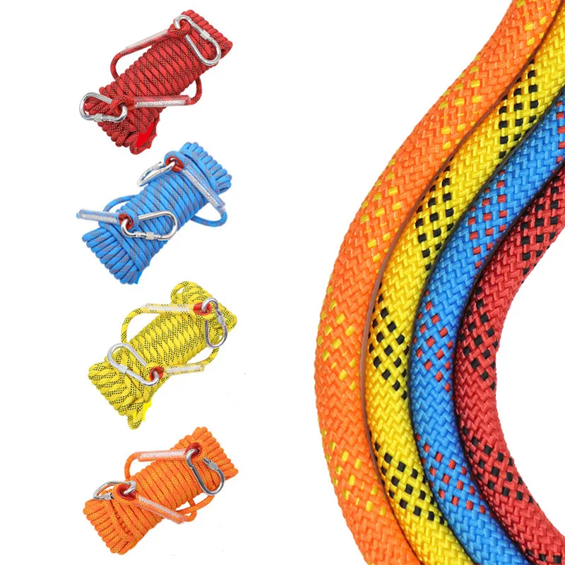 15/20/30m Rock Static Rope Outdoor Climbing Rope for Fire Rescue Safety Escape Car Rescue Mountaineering Survival Tools