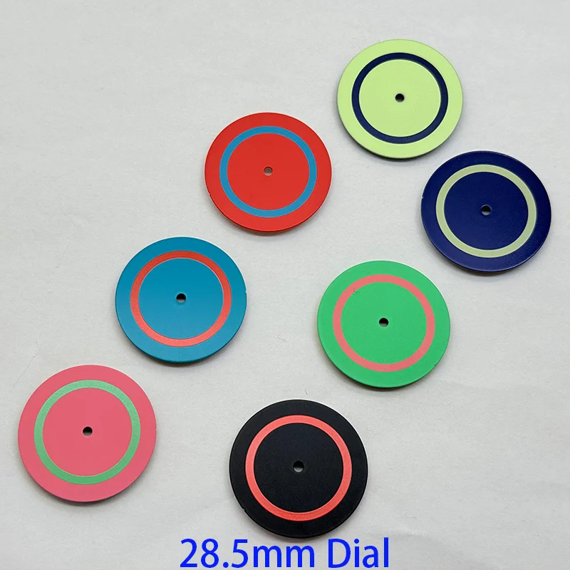 Custom 28.5mm No logo Matte Colorful Circular Watch Dial For NH35/38/4R/nh36/7S Automatic Movement Case Mod Parts