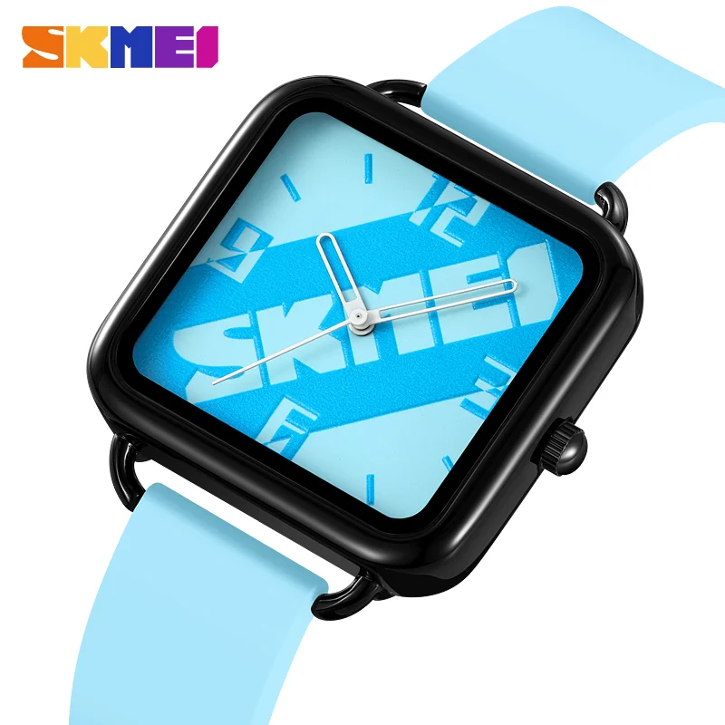 

SKMEI Original Genuine Big Red Pink Men's Quartz Wrist Watch Silicone Strap Square Frame Life Waterproof Yellow Powder Blue 2196