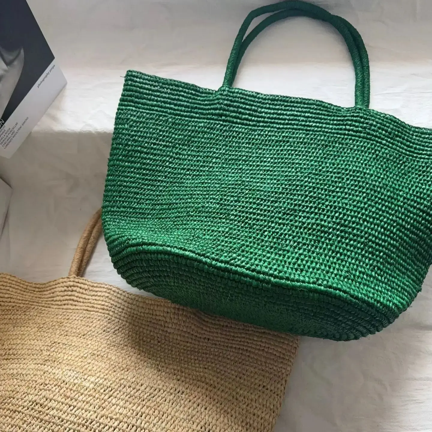 2026 Large Handmade Woven Rattan Handbag for Women Natural Straw Beach Bag Purse Luxury Shoulder Bags Summer Vacation Tote Bag