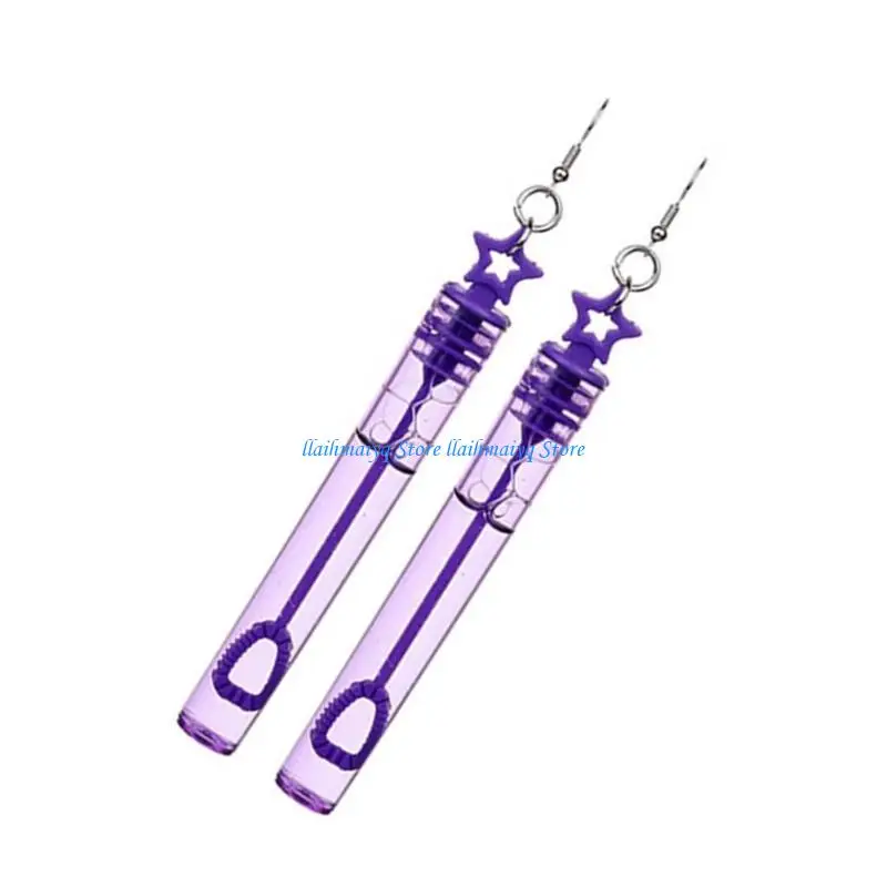 573B Women Earrings Star Mini Test Tube Ear Rings Ornament Jewelry for Party Birthday