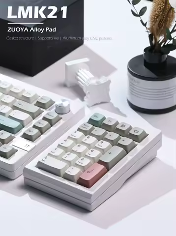New Zuoya Lmk21 Numeric Keypads Kit Wireless Bluetooth 3 Mode 21keys Aluminum Alloy Pad Via Hot Swap Mini Keyboards Kit