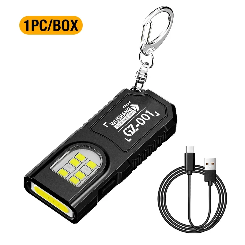 Mini COB LED Taschenlampe USB-C Wiederaufladbar Leistungsstarkes Arbeitslicht mit Clip Magnet Wasserdicht EDC Camping Wandern Taschenlampe