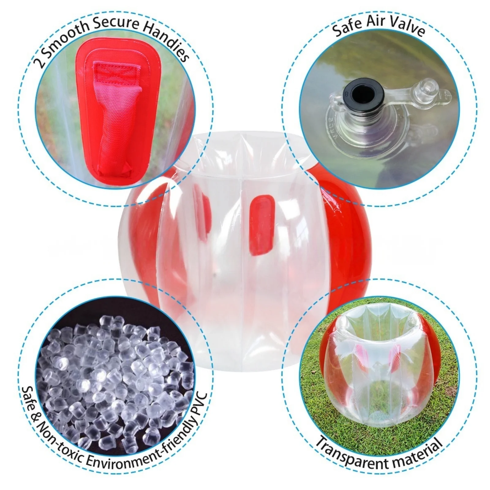 Pelota inflable para adultos y niños, pelota táctil de hierba al aire libre, cuerpo de PVC duradero, pelota de rebote de burbujas, divertido juguete de pelota amortiguadora sumo