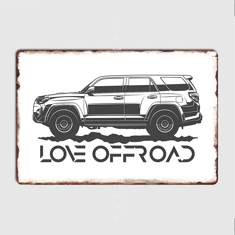 Overland 4Runner TRD PRO Off-Road Car Sport Retro Metal Sign Poster Garage Indoor Room Decor Club Tin Home Wall Decor