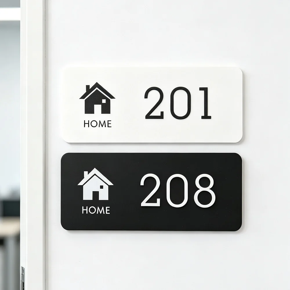 Modern Acrylic House Number Address Plaque For Outside Apartment Villa Home Hotel Custom Door Number Sticker Door Plates