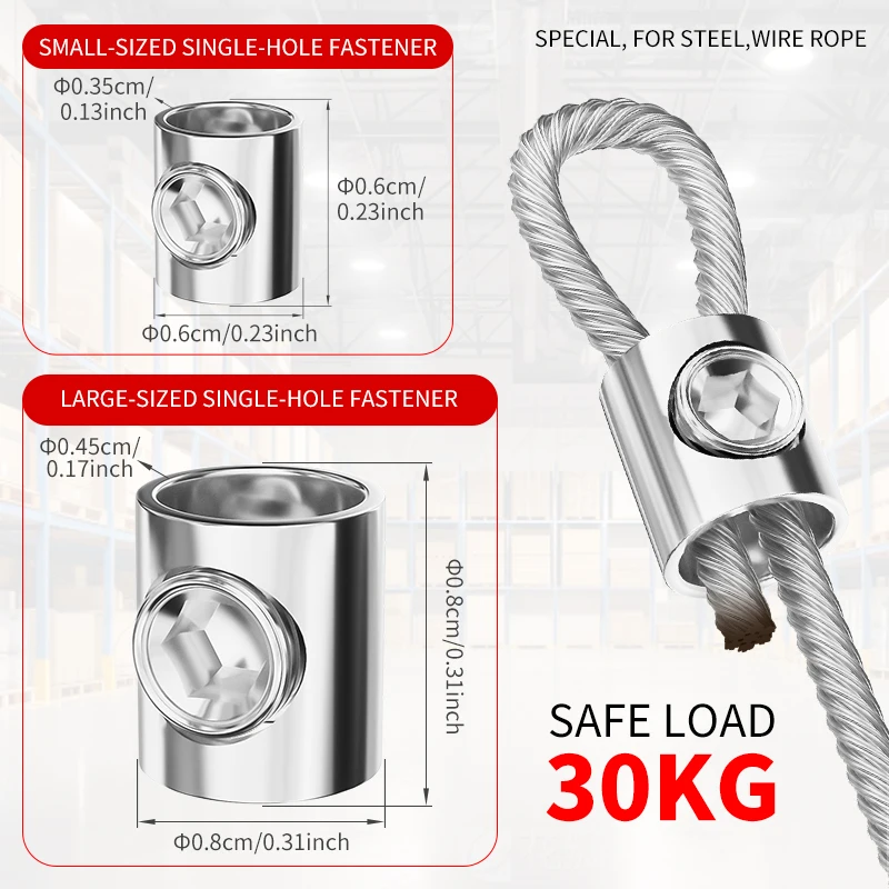 1/2mm stainless steel wire rope clamp, adjustable metal clamp, steel cable clamp can fix steel wire rope