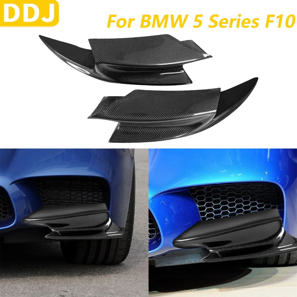 

For BMW 5 Series F10 2014-2017 Real Dry Carbon Fiber Front Bumper Spoiler Wind Knife Cover Trim Car Accessories Modification