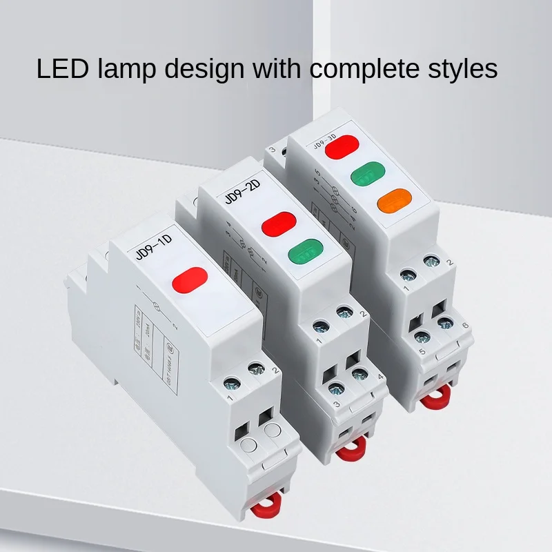 Din Rail Type Stroomindicatielampje Led Signaallicht 220V 24V Verdeelkast Dunne Stijl 1P Waarschuwingslampjes Rood Groen Display