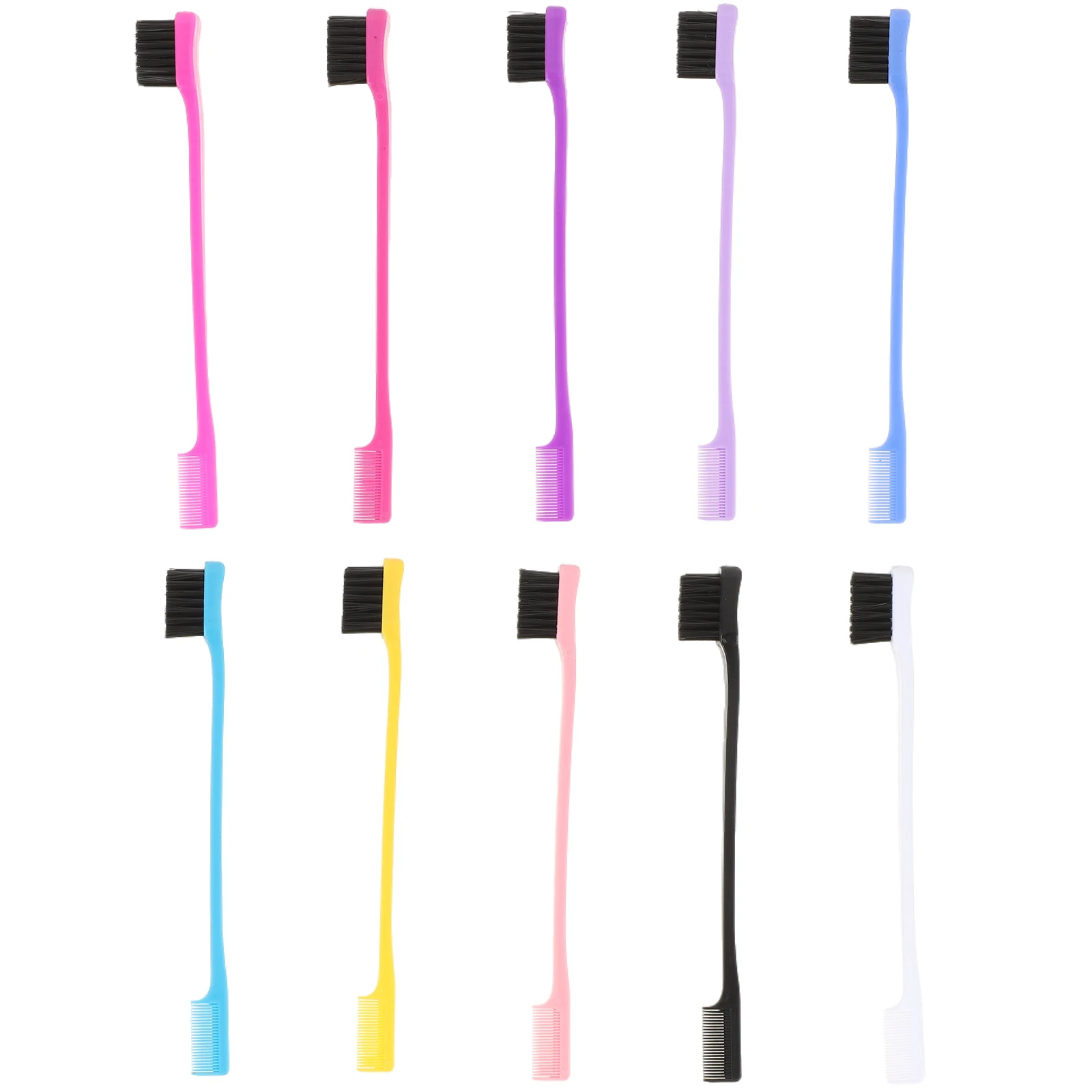10Pcs Eyebrow Brush Comb Set Dual Tip Multiuse Brow Hairline Grooming Tool Eyelash Brush Mascara Comb Makeup Accessory