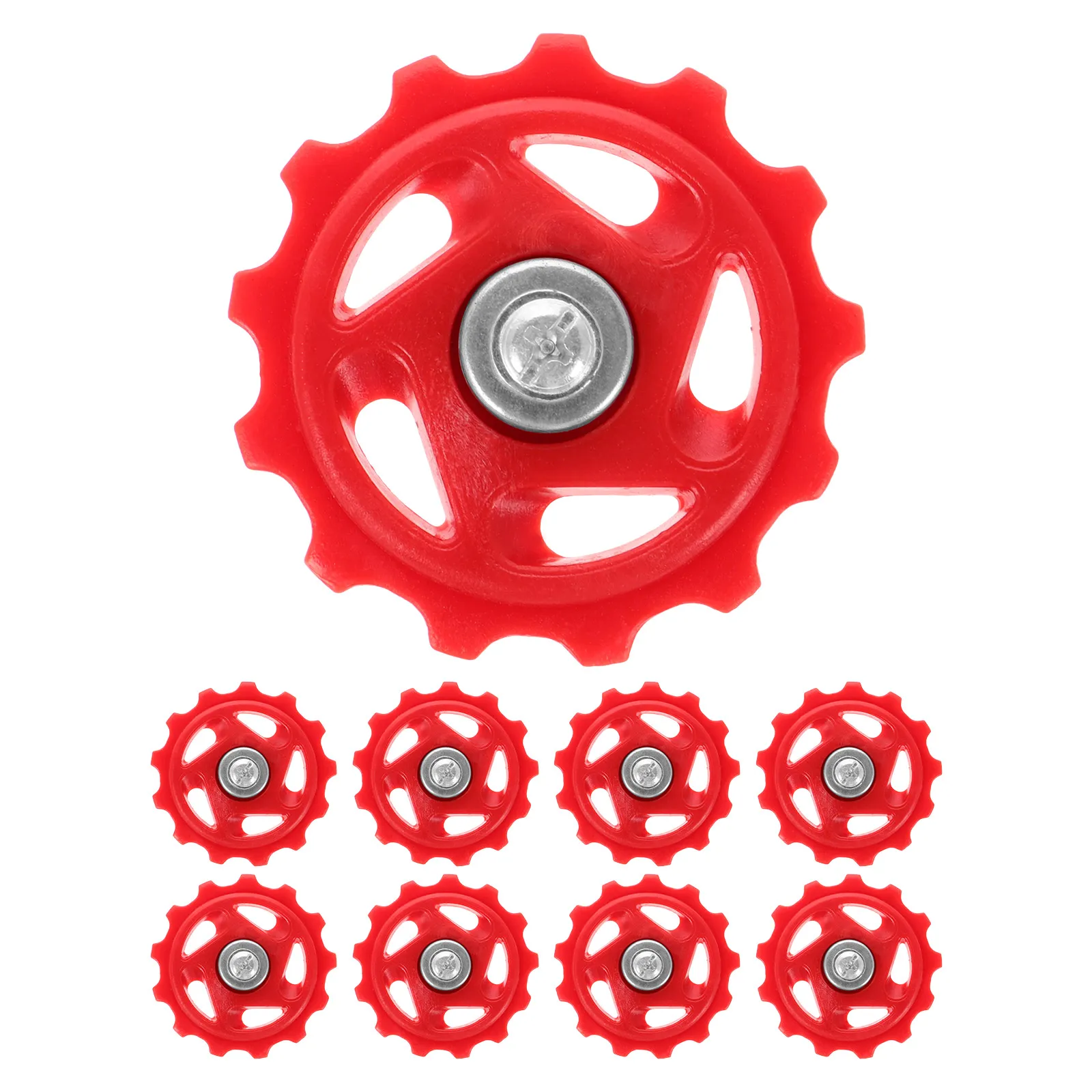 

10pcs Rear Pulley Wheels Durable Plastic Wheels Road Mountain Bikes Replacement Parts Bike Rear Derailleur Pulley Bicycle
