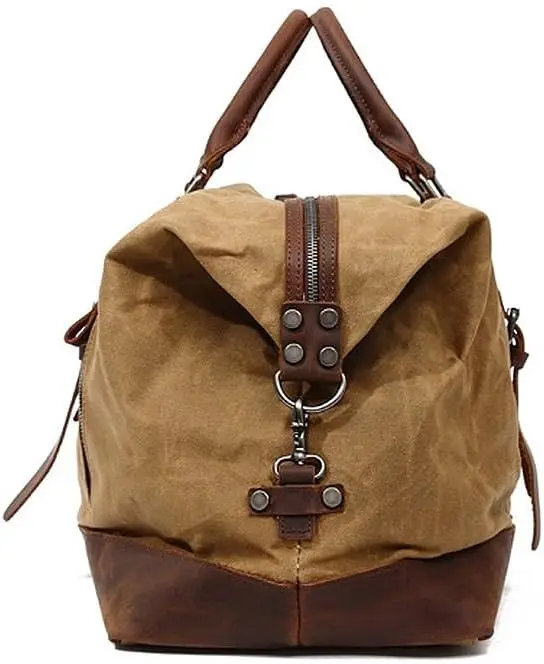 حقيبة سفر من القماش الخشن للرجال، حقيبة من القماش الخشن مقاومة للماء لحقيبة صالة الألعاب الرياضية لعطلة نهاية الأسبوع طوال الليل #5