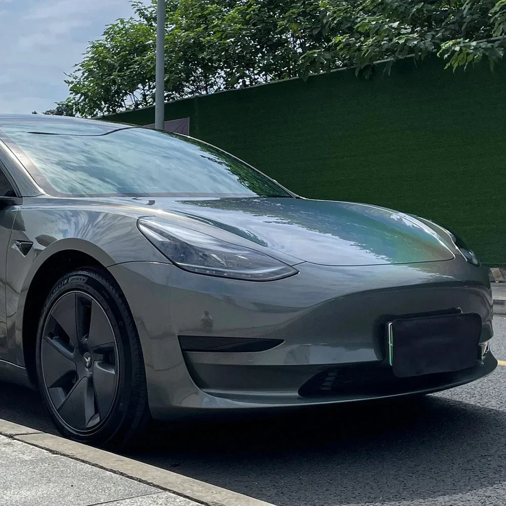 

Car Wrap Stickers Iridecence Laser Grey Color Change Vinyl Film PET Bubble Free Auto Self Adhesive Sticker Car Accessories