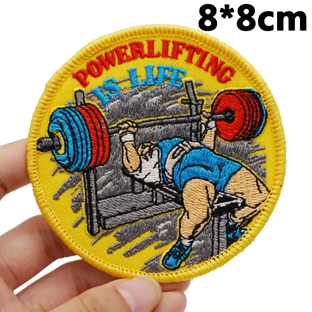 NO PAIN NO GAIN gym Embroidered Patches Applique Sewing Label punk biker Band Rock Clothes Badges with hook backing