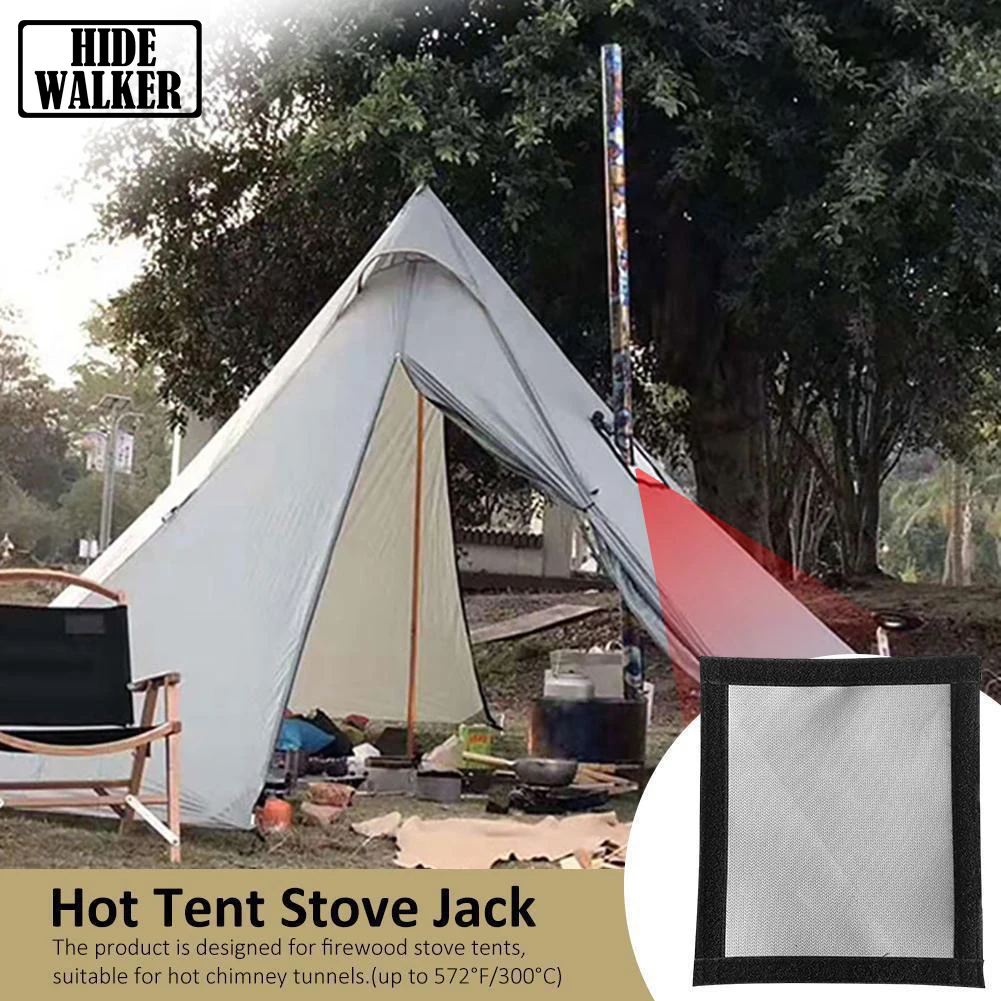 Hot Tent Stove Jack Fire Resistant Anti-Scald Fire Stove Pipe Vent Pipe Protect Ring Winter Camping Teepee Tipi Accessory