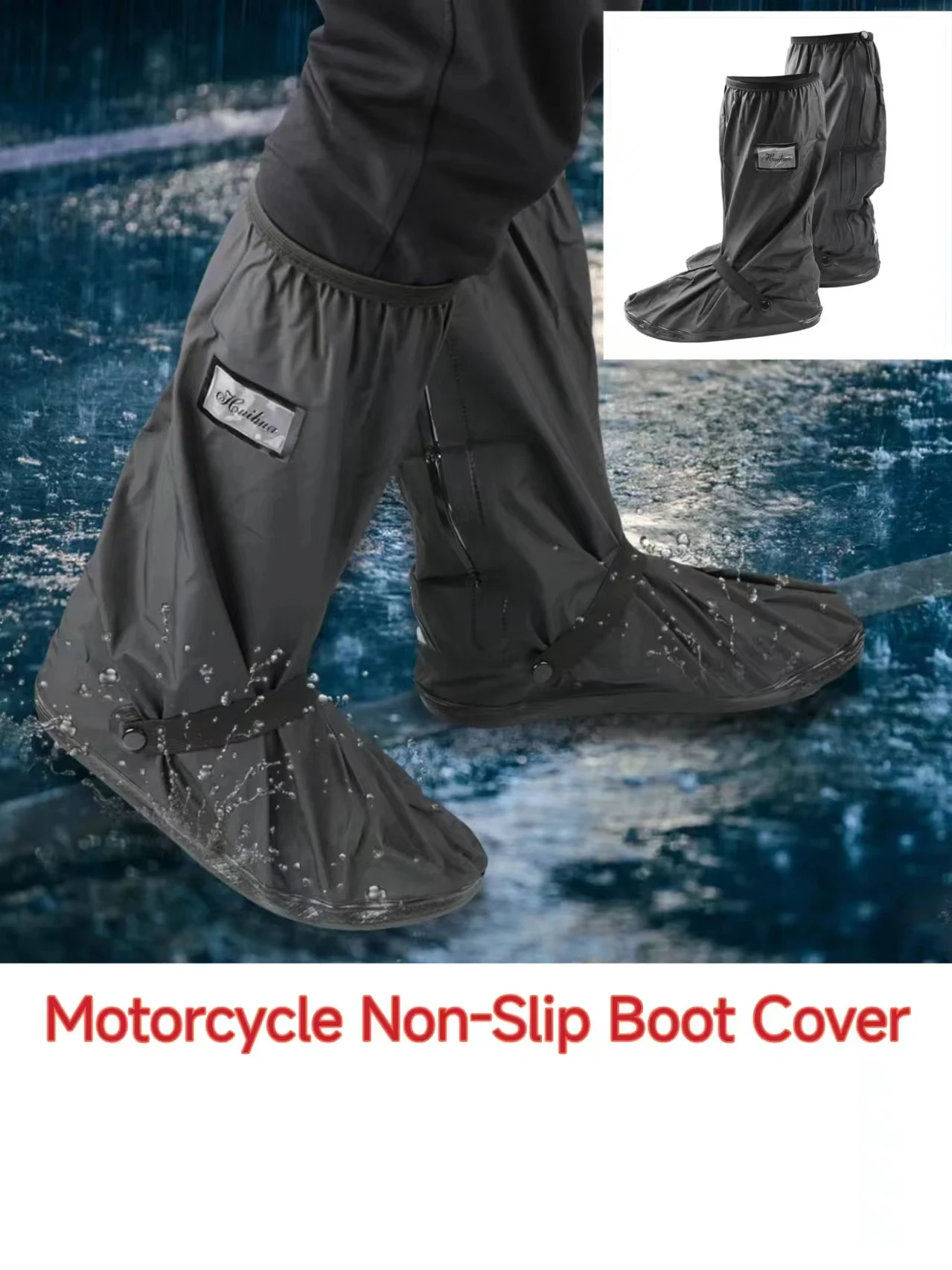 

Reusable Motorcycle Scooter Dirt Bike Rain Shoes Cover Non-Slip Boot Covers Unisex Bicycle Shoes Protectors For Rainy Snowy Day