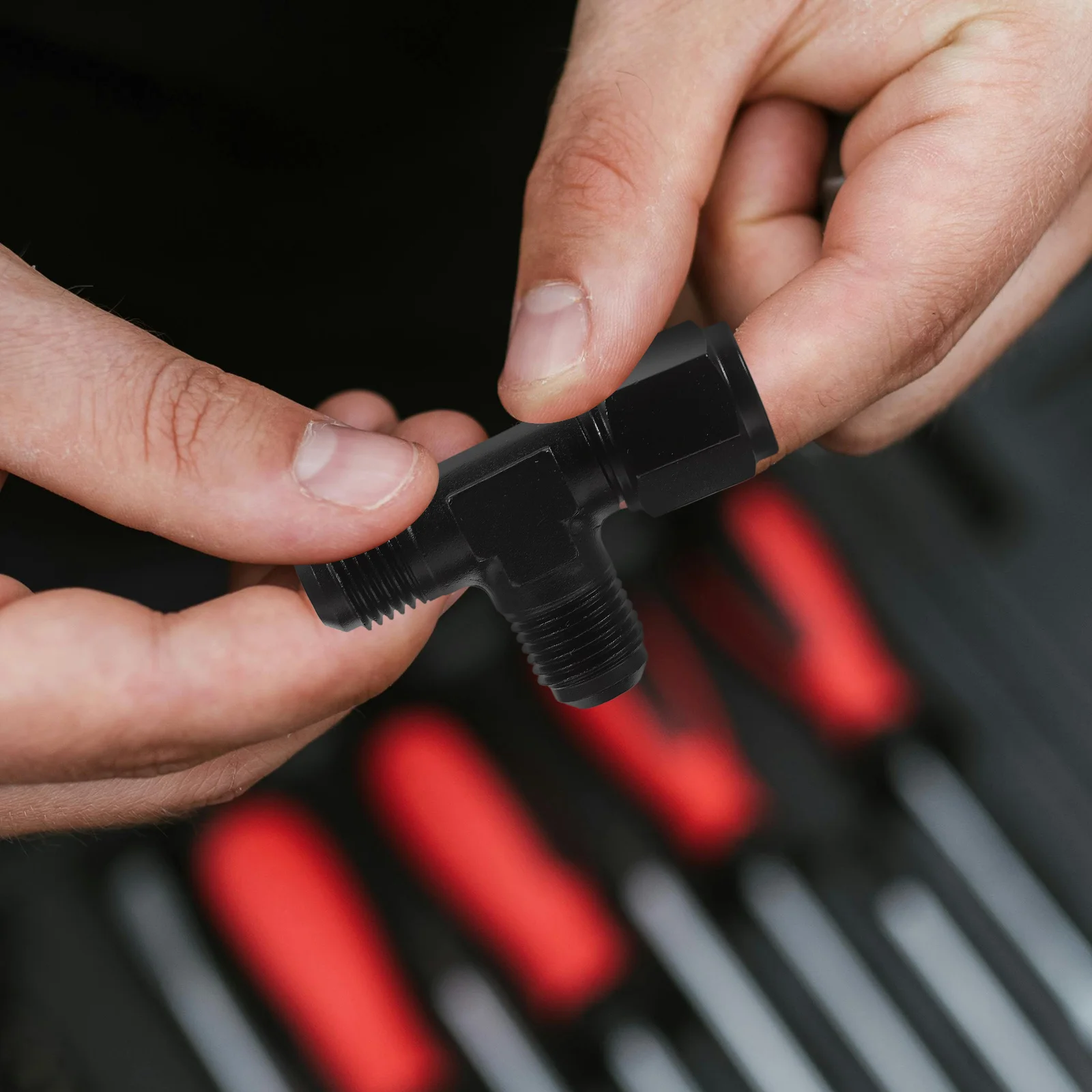 

An6 Fuel Oil Line Connector Elbow Fitting Adapter Durable Aluminum Alloy Quick Easy Installation No Leakage 90 Degree Elbow