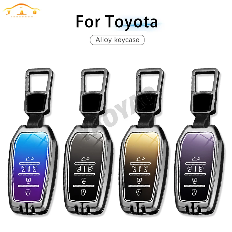 Zinc Alloy Gradient Color Car Remote Key Case For Toyota Yaris Cross Hilux Innova Fortuner Camry Land Cruiser 200 Prado Crown